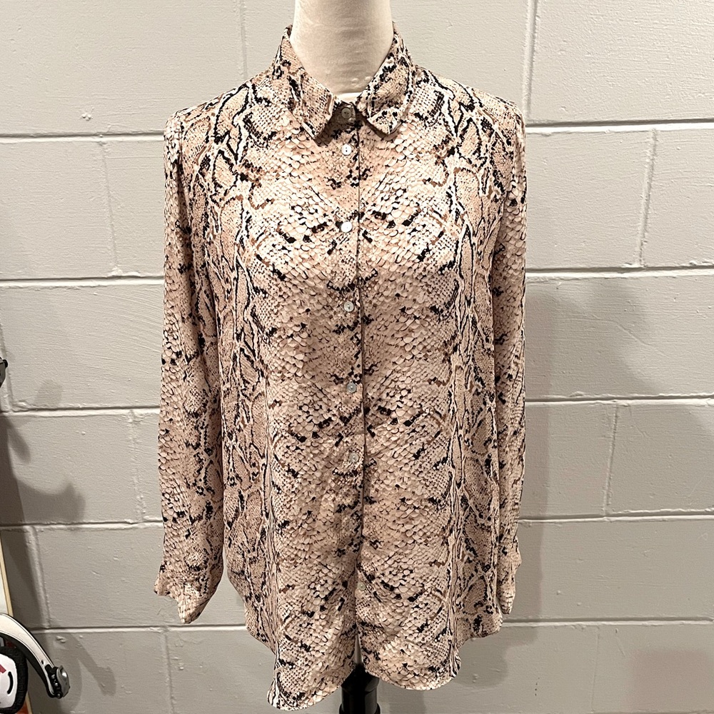 Rose + Olive Snakeskin Blouse